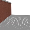 Decorative Brick Wall With Perforated Lattice Pattern And Red Brick Finish 3d model