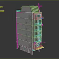 Multi Story Concrete Residential Building With Balconies Solar Panels And Yellow Entrance Awning