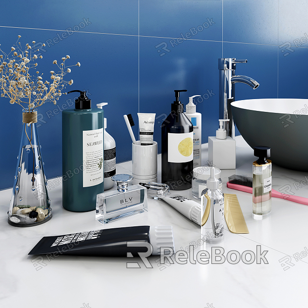 Modern toiletries bathroom toiletries cosmetics ornaments model