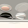 Stylish Modern Lighting Combinations With Sleek Circular Curved And Linear Ceiling Light Designs 3d model