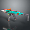 Turquoise And Orange Submachine Gun With Tactical Scope Grip And VC98 Design