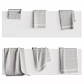 Gray Towels with White Stripes for Washable Daily Use Hanging and Folded Styles