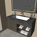 Modern Bathroom Cabinet Bathroom Counter Basin Bathroom Ornaments Mirror Cabinet Sink 3d model