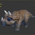 Cute Triceratops Toy With Big Eyes Playful Pose And Detailed Skin Texture Features