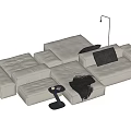 Modern Multiplayer Sofa Module Sofa Back-to-Back Sofa 3d model