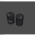Two Black Cylindrical Household Storage Containers With Durable Modern Design 3d model