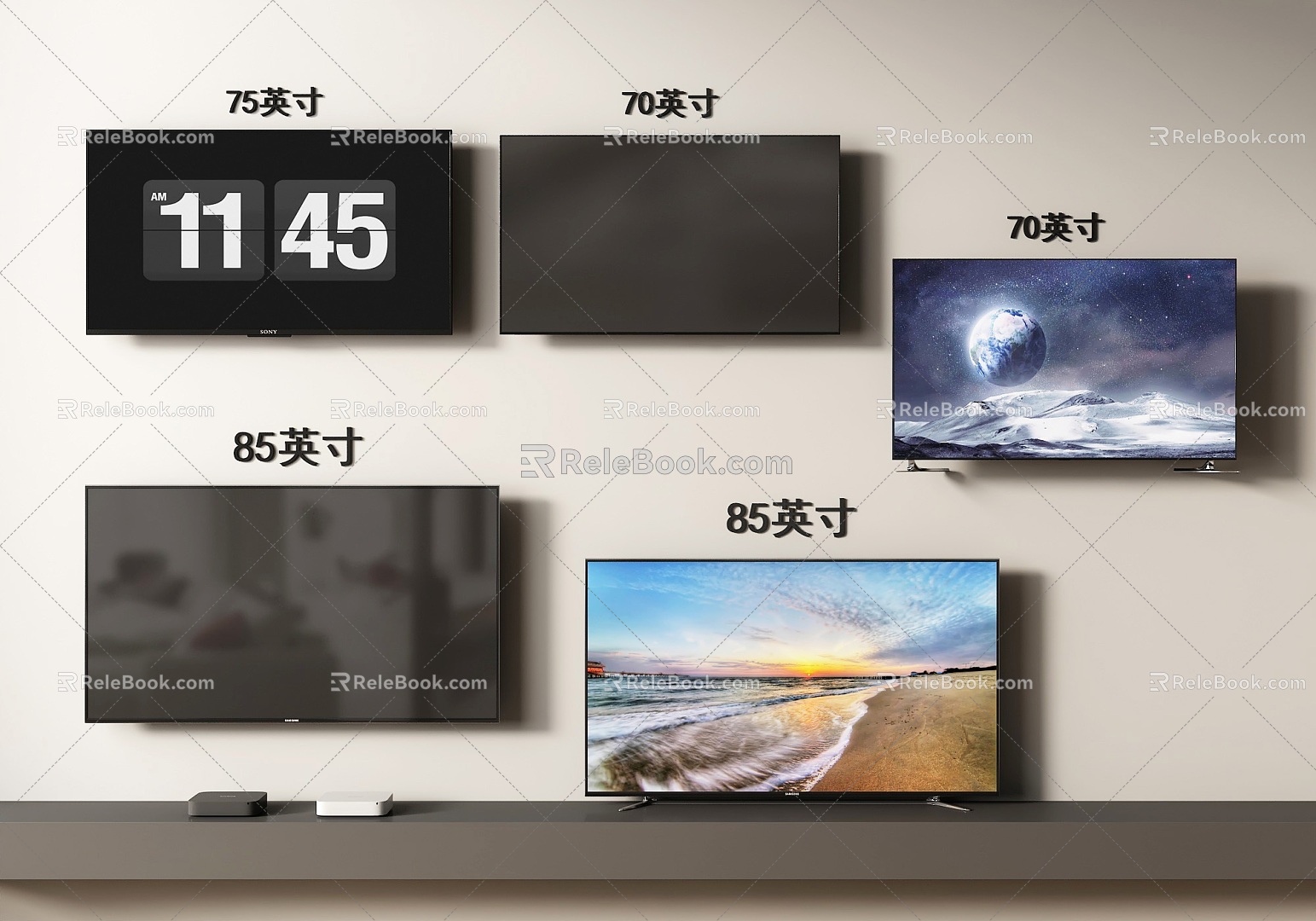 Modern TV TV LCD TV Flat-screen TV Full-screen TV 3d model