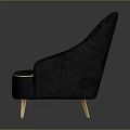 Gray Tufted Armchair With Button Details Wooden Legs And Trim