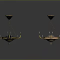 Stylish Metal Chandeliers with Black Gold Accents Crystal Pendants and Decorative Lamp Arms