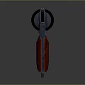 Classic Revolver With Black Barrel Metal Body And Red Wooden Grip Design
