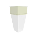 Contemporary Display Case With Transparent Glass Cover And White Conical Base