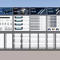 Mall Counter with Modern Display Shelves and Organized Product Arrangement