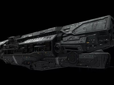 Advanced Futuristic Fighter Jet With Intricate Mechanical Details On Black Background 3d model