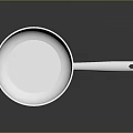 Shiny Stainless Steel Frying Pan With Long Handle For Kitchen Cooking Use