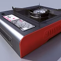 CGGJ Portable Gas Stove Red Panel Design With Black Burner And Control Knob