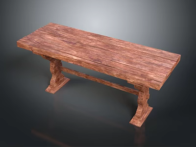 Solid Wood Rustic Bench With Carved Legs And Natural Finish Sturdy Design 3d model