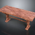 Solid Wood Rustic Bench With Carved Legs And Natural Finish Sturdy Design 3d model