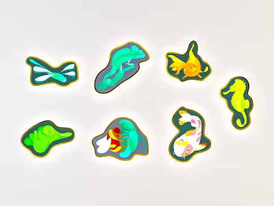 Modern wall lamp home cartoon illustration wall lamp beautiful Chen pendant 3d model