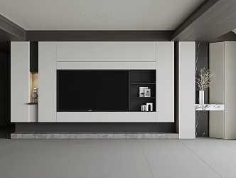 Modern TV background wall 3d model