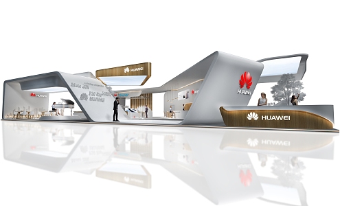 HUAWEI HUAWI COMMUNICATIONS EXHIBITION SHOW Booth Model 3d model