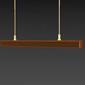 Modern Linear Black Chandelier With Two Suspension Rods For Ceiling Lighting 3d model