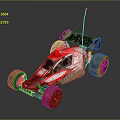 Remote Control Off Road Buggy With Pink And White Body And Large Wheels