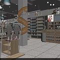 Modern Department Store Kids Section with Clothing Racks Teddy Bears and Display Tables Plants