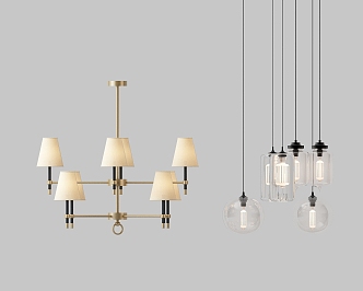 Modern chandelier combination 3d model