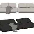 Modern double sofa 3d model