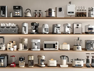 Modern Household Appliances Combination Kitchen Appliances Coffee Machine Rice Cooker Water Dispenser Microwave Oven 3d model