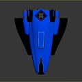 Revolutionary Blue Illuminated Futuristic Aerospace Spacecraft With Honeycomb Texture Design