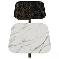 Modern Sofa Coffee Table Set With Black White Marble Tops And Metal Frames 3d model