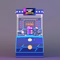 Blue Neon Claw Machine Arcade Game With Plush Toys And Coin Operated Design