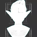 Game and Movie Character Head Design With Orange Hair Pointed Ears Green Eyes And Freckles
