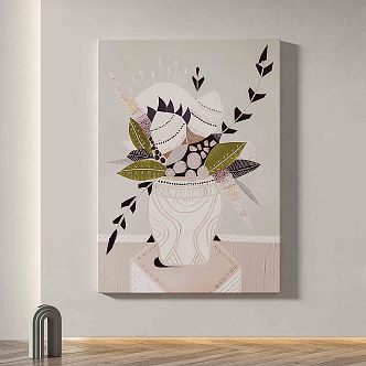 Modern minimalist decorative painting 3d model