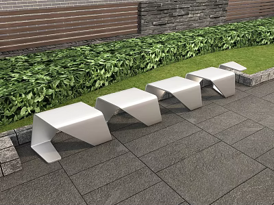 Modern Landscape Seat Outdoor Landscape Seat Street Rest Bench 3d model
