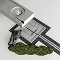 Modern Water Fountain Design With Concrete Structure Stone Accent And Greenery