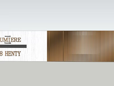 Modern Feature Wall Design With Wooden Slats And Metal Strips For Interior Space Decoration 3d model