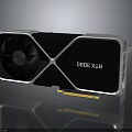 Modern RTX 3060 Graphics Card With Single Fan Black Silver Design Structure 3d model