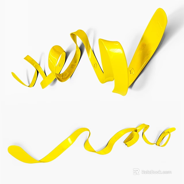 Yellow Spiral Building Blocks with Curved Shapes for Creative Play Design 3d model 