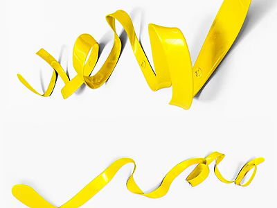 Yellow Spiral Building Blocks with Curved Shapes for Creative Play Design 3d model