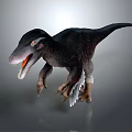 Realistic Prehistoric Dinosaur Character 3D Model With Feathered Limbs Open Mouth And Sharp Claws