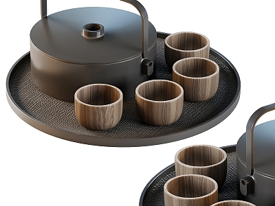 New Chinese Tea Set Tea Set Ornaments 3d model