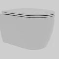 Modern White Wall Hung Toilet With Sleek Design And Smooth Surface