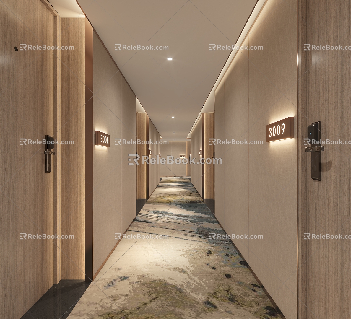 Hotel Corridor Aisle 3d model