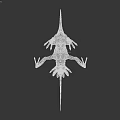 Fierce Spiky Reptilian Game Movie Character With Tentacles And Long Tongue