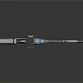 Futuristic Tactical Weapon Featuring Long Barrel Metallic Design Advanced Grip And Sleek Structure