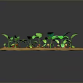 Fresh Green Vegetable Plants With Red Fruits Growing In Brown Soil