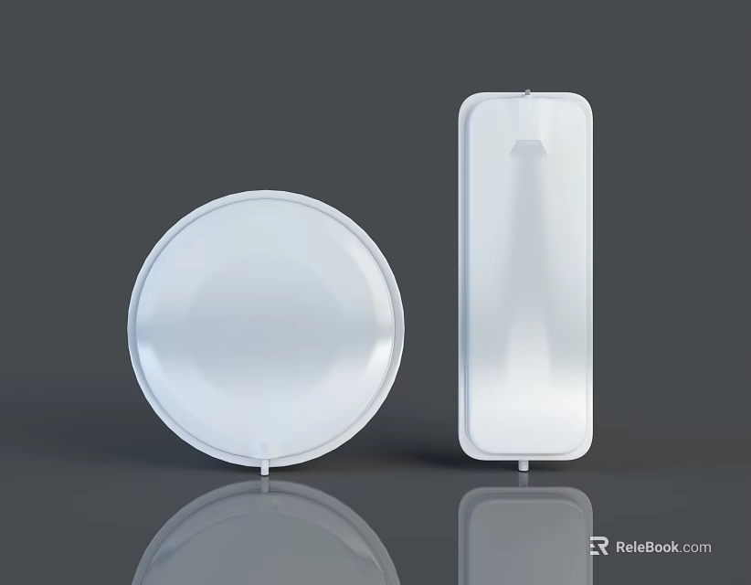 Modern White Industrial Equipment Circular Plate And Rectangular Structure Design Showcase 3d model 