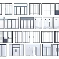Multiple Door And Window Design Variations In Architectural Drawings 3d model